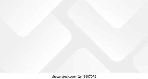 3D white geometric abstract background overlap layer on bright space with rounded rhomb effect decoration