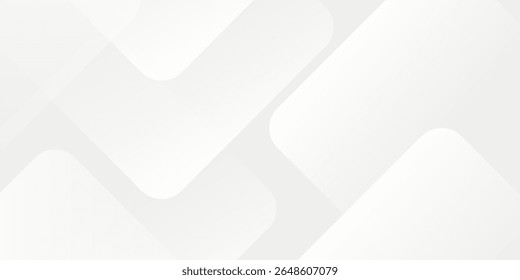 3D white geometric abstract background overlap layer on bright space with rounded rhomb effect decoration.eps 10