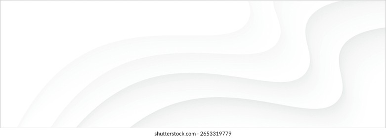 El fondo abstracto geométrico blanco 3D se superpone en el espacio brillante con la decoración de las ondas. Concepto de estilo de recorte de elemento de Diseño gráfico moderno minimalista para Anuncio