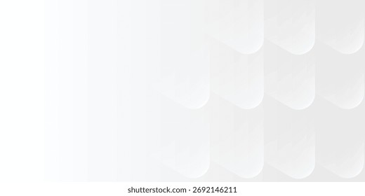 3D weiß geometrischen abstrakten Hintergrund Überlappungsschicht auf hellen Raum mit abgerundeten Dreiecken Effekt Dekoration.