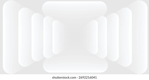 3D white geometric abstract background overlap layer on bright space with rounded triangles effect decoration.