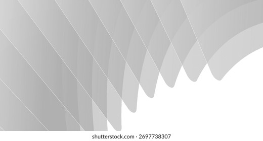 3D white geometric abstract background overlap layer on bright space with rounded triangles effect decoration. Graphic design element modern style concept for banner, flyer, card, cover, or brochure