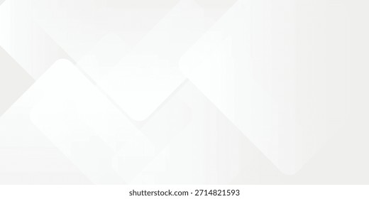 3D white geometric abstract background overlap layer on bright space with rounded rhomb effect decoration modern illustration