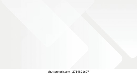 3D white geometric abstract background overlap layer on bright space with rounded rhomb effect decoration eps10