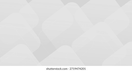 3D white geometric abstract background overlap layer on bright space with rounded rhomb effect decoration. Graphic design element modern style concept for banner, flyer, card, cover, or brochure