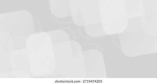 3D white geometric abstract background overlap layer on bright space with rounded rhomb effect decoration. Graphic design element modern style concept for banner, flyer, card, cover, or brochure
