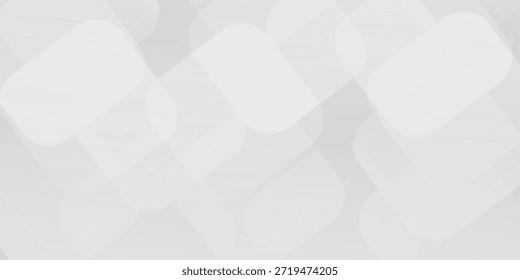 3D white geometric abstract background overlap layer on bright space with rounded rhomb effect decoration. Graphic design element modern style concept for banner, flyer, card, cover, or brochure