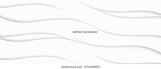 El fondo abstracto geométrico blanco 3D se superpone en el espacio brillante con la decoración de las ondas. Concepto moderno minimalista del estilo del recorte del elemento del Diseño gráfico para el Anuncio, el volante, la tarjeta, o la cubierta del folleto