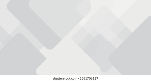 3D white geometric background overlapping layers on bright space with round rhombus effect decoration