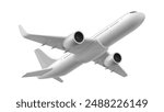 3D White Glossy Commercial Jet Airplane Take Off. EPS10 Vector