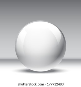 3d white glossy sphere