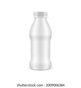 3D White Glossy Yogurt Bottle With Cap Package. EPS10 Vector