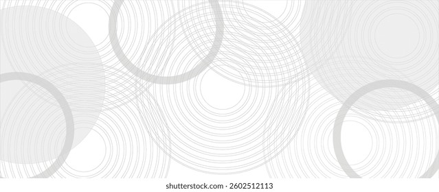 3D white gradian abstract background with gray circle light effect. Modern rounded diagonal lines. Trendy geometric elements. Minimalist design. Futuristic technology concept. Vector