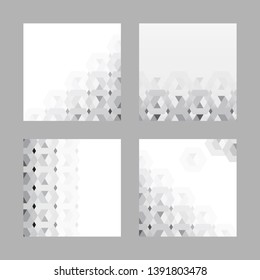 3D white and gray hexagonal patterned banner vector