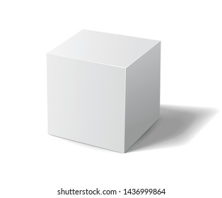 3D White Grey Cube  Box  Dummy Box ready vector for your graphic design    Vector  Illustration