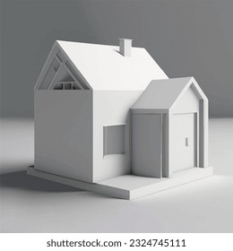 3d White Home Illustration Design