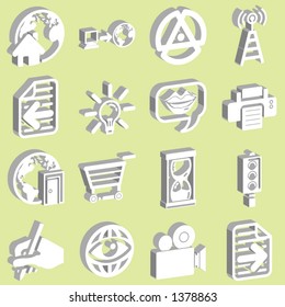 3d white internet and computing icons