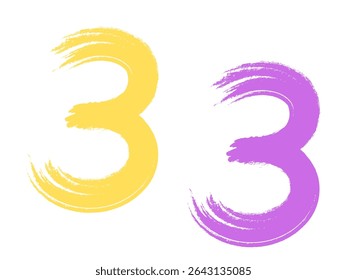 3d white isolated number 3 three in white background with shadow 2025