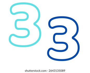 3d white isolated number 3 three in white background with shadow 2025