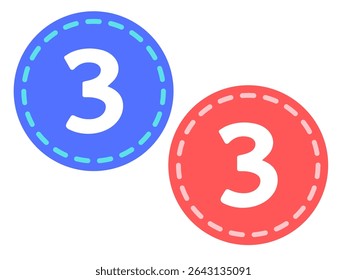 3d white isolated number 3 three in white background with shadow 2025