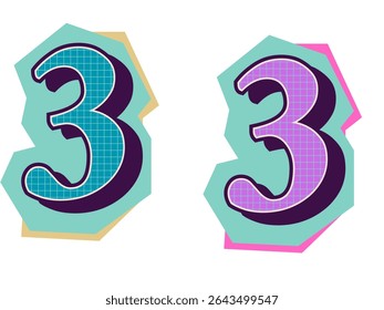 3d white isolated number 3 three in white background with shadow 2025