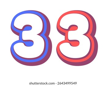 3d white isolated number 3 three in white background with shadow 2025