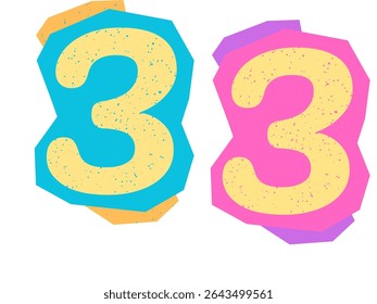 3d white isolated number 3 three in white background with shadow 2025