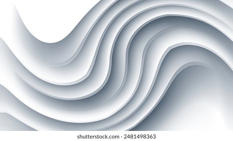 Fondo abstracto de la onda de la capa blanca 3d