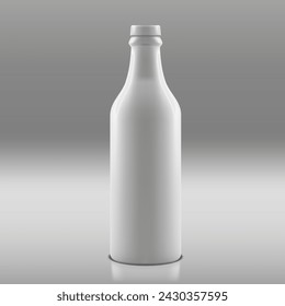 3D White Milk Bottle Isolated On Gray. EPS10 Vector