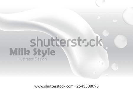3D white milk curve background image