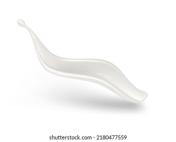 3D White Milk Liquid With Shadow. EPS10 Vector