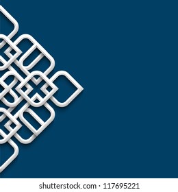 3d white ornament in arabic style. Vector illustration