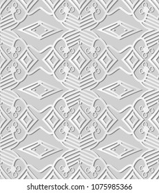 3D white paper art Check Cross Aboriginal Geometry Line, Vector stylish decoration pattern background for web banner greeting card design