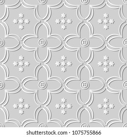 3D white paper art Curve Cross Geometry Flower, Vector stylish decoration pattern background for web banner greeting card design