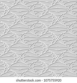 3D white paper art Curve Cross Frame, Vector stylish decoration pattern background for web banner greeting card design