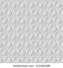 3D white paper art Islamic geometry cross pattern seamless background, Vector stylish decoration pattern background for web banner greeting card design