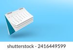 3D White Paper Desk Calendar With Flipping Page Flying. EPS10 Vector
