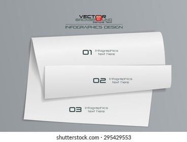 3d White Paper Infographics Design, Vector Illustration