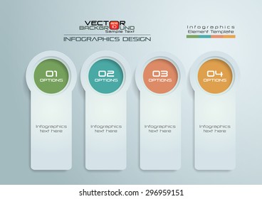 3D White Paper Infographics Design, Vector Illustration