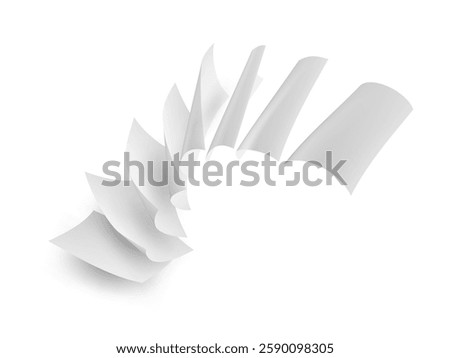 3D White Paper Sheets Flying On Blue Background. EPS10 Vector