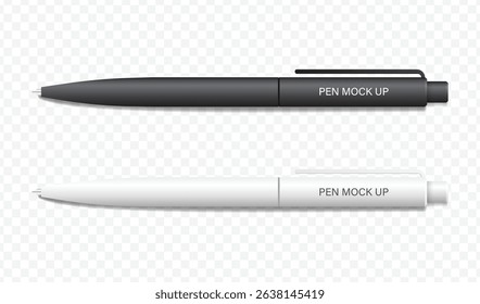 3d white pen and black pen mock up on isolated background