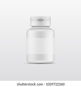 3D White plastic bottle for products isolate on a white background, Vector illustration.