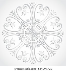 3d white plastic ornamental circle background