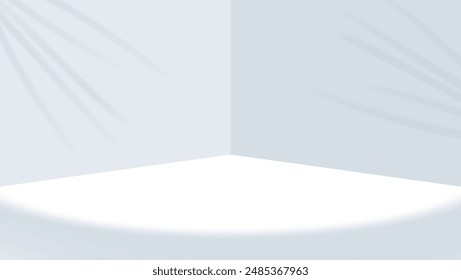 estudio de exhibición de producto blanco 3d con sombra superpuesta