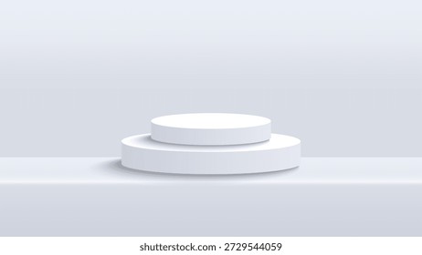 Fundo de pódio de produto branco 3D. Pedestal do produto Studio showroom