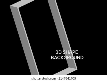 3D White realistic square empty picture frame on black background. Vector illustration 