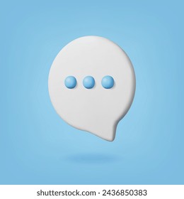 3d white round speech bubble