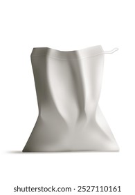 3D White Sack For Rice, Salt, Sugar Or Sand. EPS10 Vector