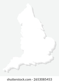 3D Branco Silhueta Inglaterra Mapa Europa País