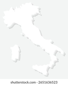 3D Branco Silhueta Itália Mapa Europa País